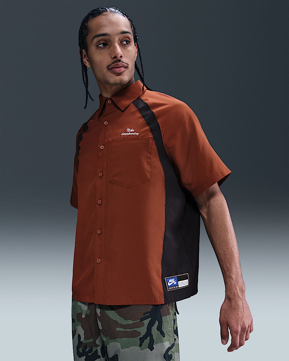 Nike SB Dri-FIT Woven Short-Sleeve Bowler Shirt. Nike CA